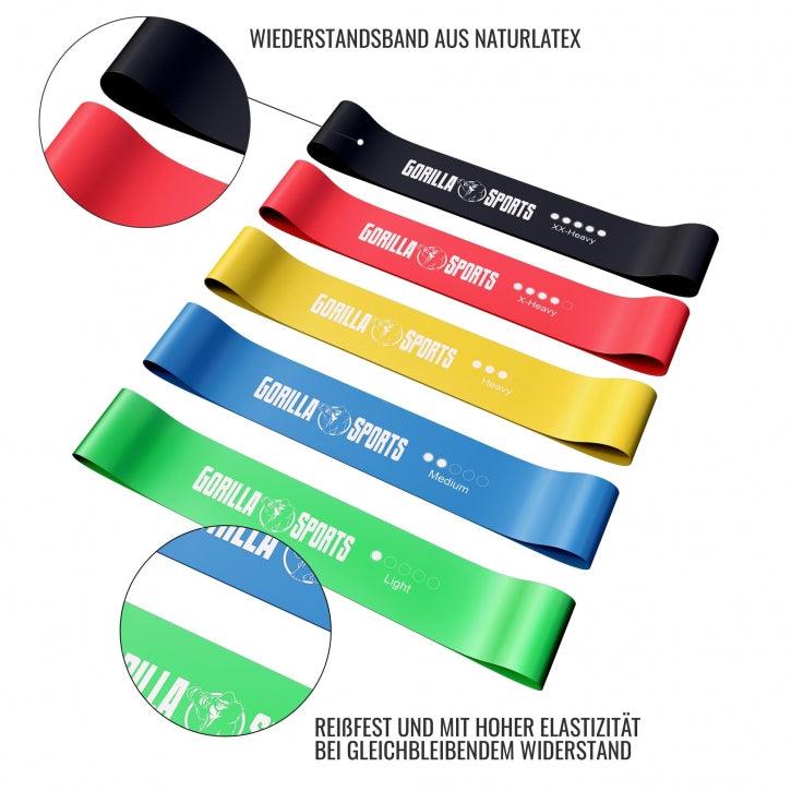 Resistance Band Set inkl. Tragebeutel - Gorilla Sports DE