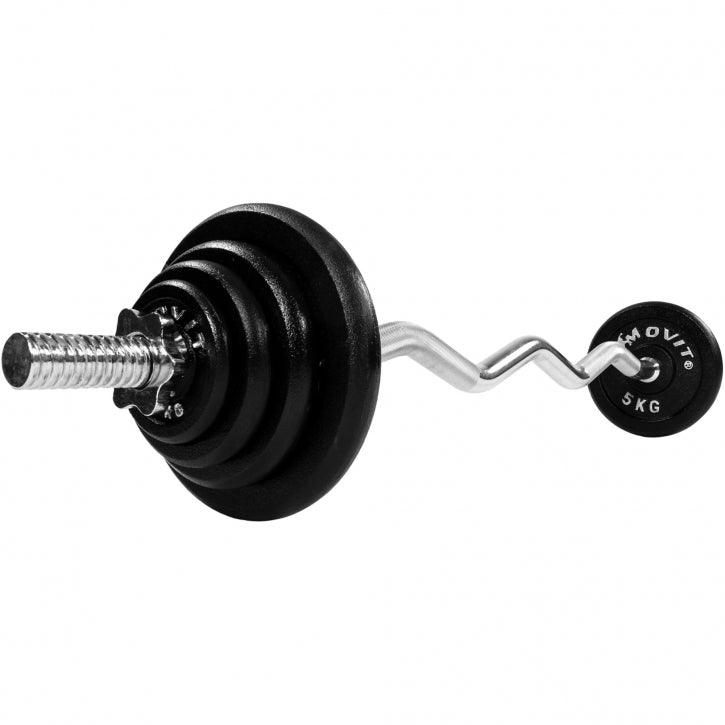 120cm Profi Curlset 26 kg Gusseisen Sternverschluss - Gorilla Sports DE