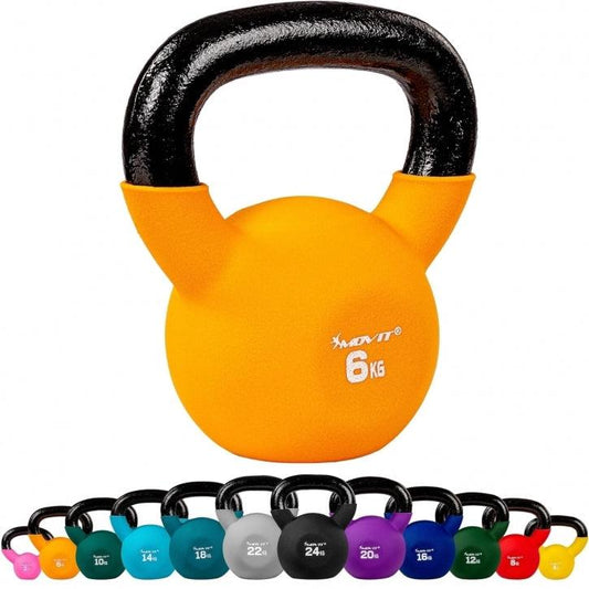 Kettlebell PRO, Gusseisen mit Neoprenbeschichtung 2 - 24 kg - Gorilla Sports DE