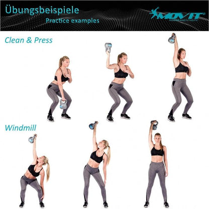 Kettlebell PRO, Gusseisen mit Neoprenbeschichtung 2 - 24 kg - Gorilla Sports DE