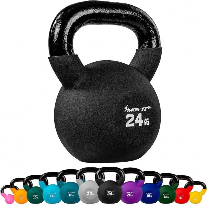 Kettlebell PRO, Gusseisen mit Neoprenbeschichtung 2 - 24 kg - Gorilla Sports DE