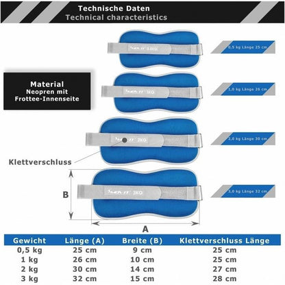 Neopren Gewichtsmanschetten - Gorilla Sports DE