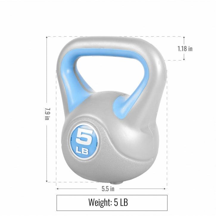 Kettlebell Stylish - 5 - 45 Pfund, Zement, Kunststoffabdeckung - Gorilla Sports DE