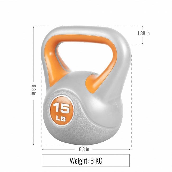 Kettlebell Stylish - 5 - 45 Pfund, Zement, Kunststoffabdeckung - Gorilla Sports DE