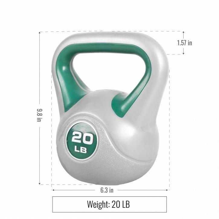 Kettlebell Stylish - 5 - 45 Pfund, Zement, Kunststoffabdeckung - Gorilla Sports DE