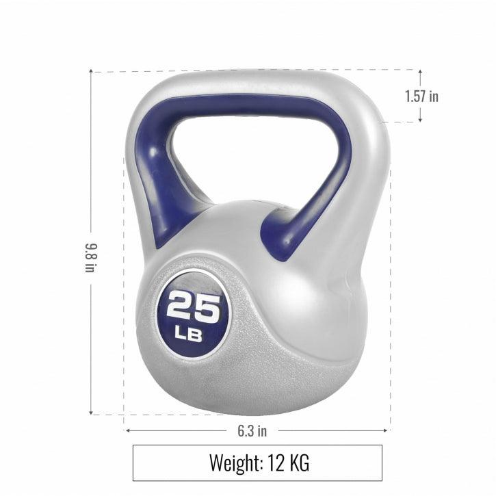 Kettlebell Stylish - 5 - 45 Pfund, Zement, Kunststoffabdeckung - Gorilla Sports DE