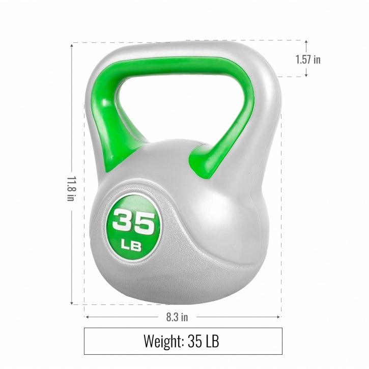 Kettlebell Stylish - 5 - 45 Pfund, Zement, Kunststoffabdeckung - Gorilla Sports DE