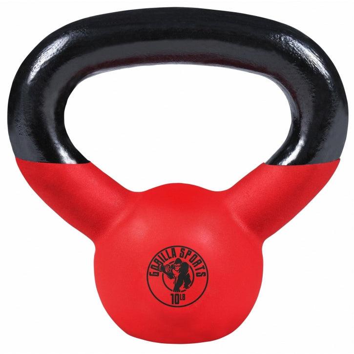 Kettlebell Guss Vinylschicht - 10-55 lb (4,5-24,9 kg), Gusseisen, Neoprenbeschichtung - Gorilla Sports DE