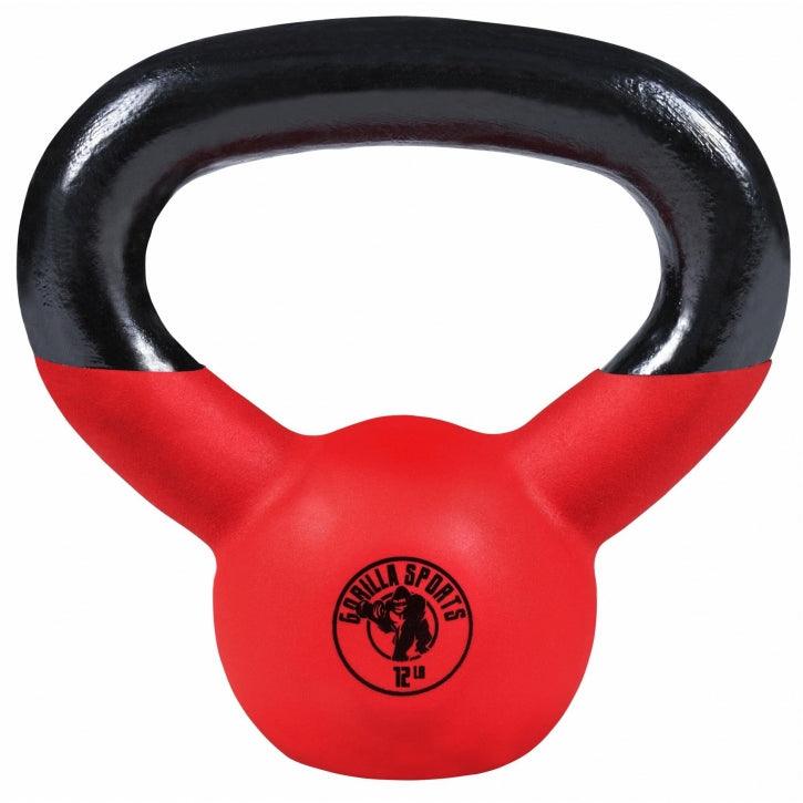 Kettlebell Guss Vinylschicht - 10-55 lb (4,5-24,9 kg), Gusseisen, Neoprenbeschichtung - Gorilla Sports DE