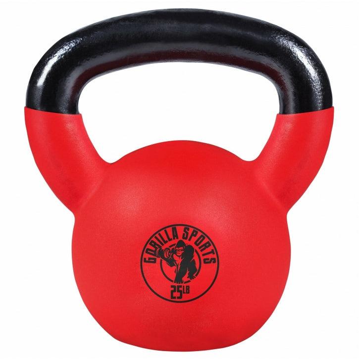 Kettlebell Guss Vinylschicht - 10-55 lb (4,5-24,9 kg), Gusseisen, Neoprenbeschichtung - Gorilla Sports DE