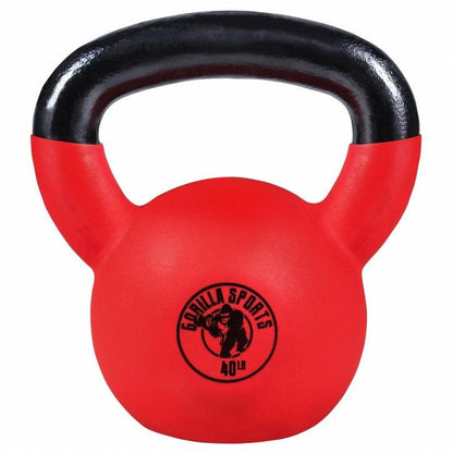 Kettlebell Guss Vinylschicht - 10-55 lb (4,5-24,9 kg), Gusseisen, Neoprenbeschichtung - Gorilla Sports DE