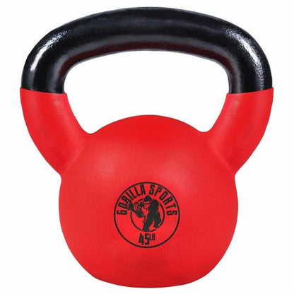 Kettlebell Guss Vinylschicht - 10-55 lb (4,5-24,9 kg), Gusseisen, Neoprenbeschichtung - Gorilla Sports DE