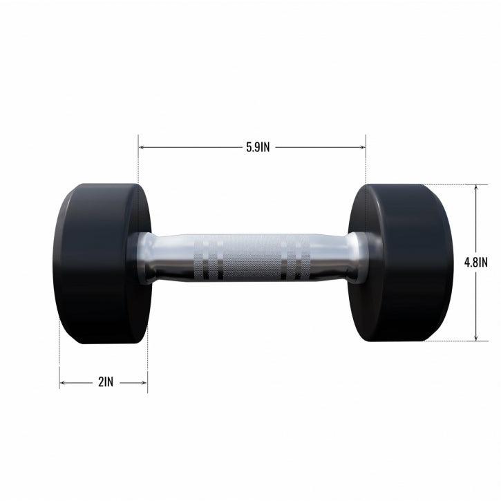 Kurzhantel Gummi 5 - 60 Pfund (2,5-27.2 kg), Gusseisen, verchromt - Gorilla Sports DE