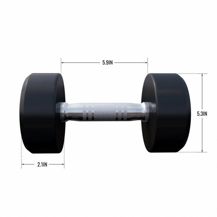 Kurzhantel Gummi 5 - 60 Pfund (2,5-27.2 kg), Gusseisen, verchromt - Gorilla Sports DE