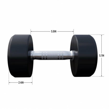 Kurzhantel Gummi 5 - 60 Pfund (2,5-27.2 kg), Gusseisen, verchromt - Gorilla Sports DE