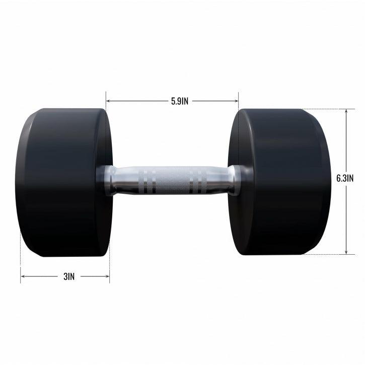 Kurzhantel Gummi 5 - 60 Pfund (2,5-27.2 kg), Gusseisen, verchromt - Gorilla Sports DE