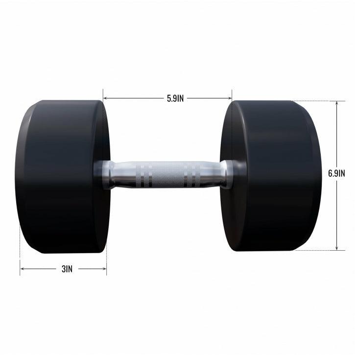 Kurzhantel Gummi 5 - 60 Pfund (2,5-27.2 kg), Gusseisen, verchromt - Gorilla Sports DE