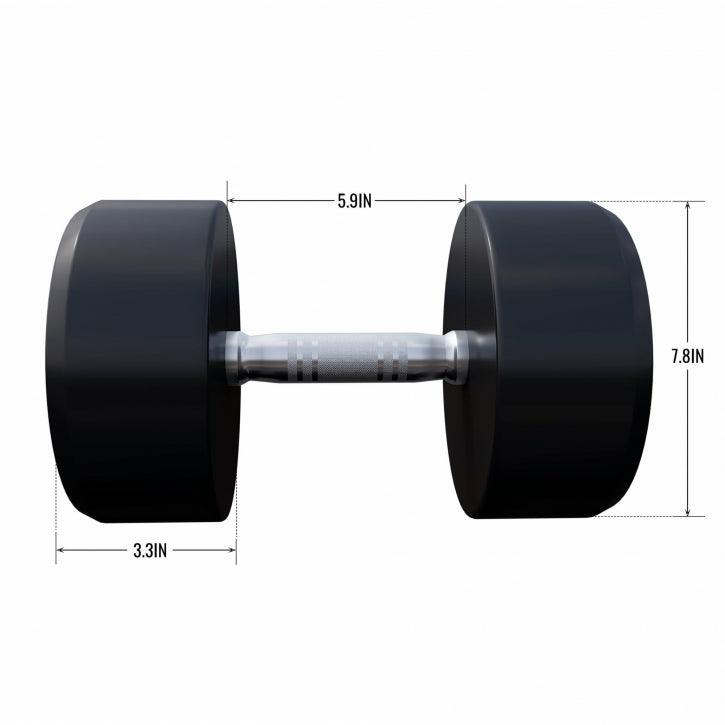 Kurzhantel Gummi 5 - 60 Pfund (2,5-27.2 kg), Gusseisen, verchromt - Gorilla Sports DE