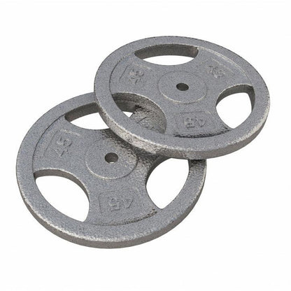 Hantelscheibe Guss Gripper - 2,5-45 lb (1,1-20,4 kg), 1" (25,4 mm), Gusseisen, Silber