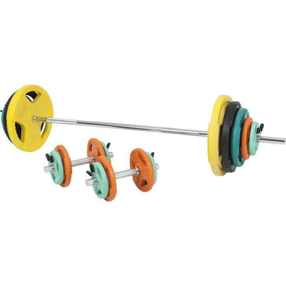 Langhantelset Gummi Gripper 100 kg - Gorilla Sports DE