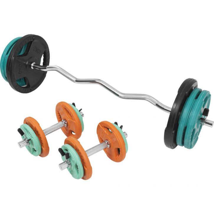 SZ-Curlset Gummi Gripper 70 kg - Gorilla Sports DE