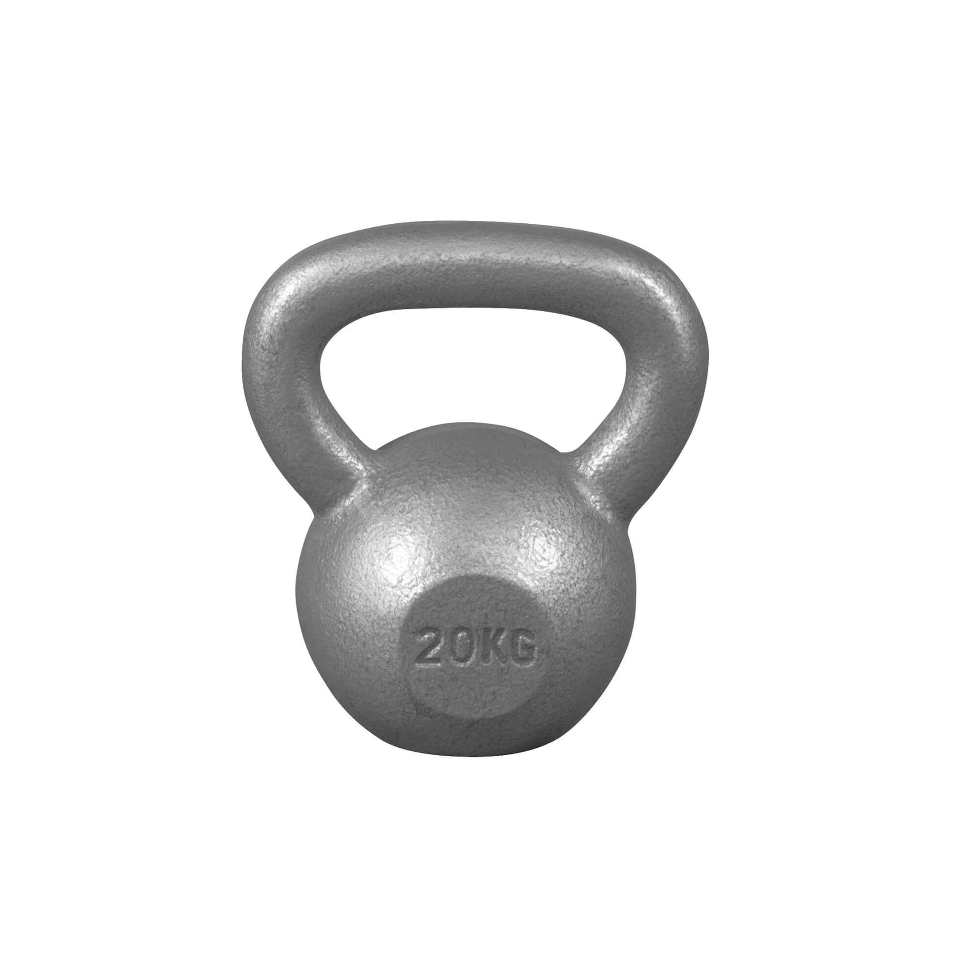 Silber | Sports Gorilla 20 kg ✓ Gusseisen Kettlebell